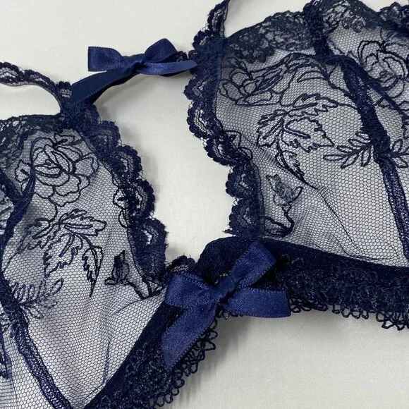 Agent Provocateur Rosa Navy Bra 34C New - Picture 7 of 12